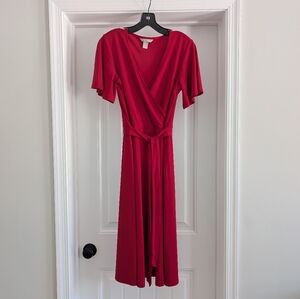 H&M | Vibrant Red Midi Wrap Dress